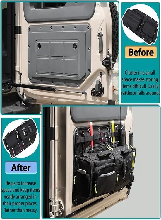 Tactical Tailgate Storage: High-Density 6-Bag Organizer for Ineos Grenadier.